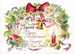 歡樂耶誕報佳音_2015新年版羊年大吉_賴英澤 繪_Merry Christmas_going Christmas caroling_Painted by Lai Ying-Tse